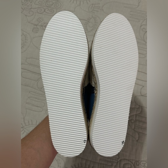 NEW See by Chloé Glyn Espadrille Flat Platform Sz 38 Cream Blue Convertible - Picture 9 of 13